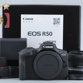 【中古】Canon キヤノン EOS R50 RF-S 18-45 IS STM レンズキット ブラック シャッター回数僅少 元箱付き