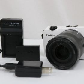 【返品保証】 キャノン Canon EOS M ホワイト EF-M 18-55mm F3.5-5.6 IS STM ミラーレス一眼 e16978
