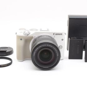 【返品保証】並品｜ Canon キヤノン EOS M3 ボディ ホワイト EF-M 18-55mm STM レンズセット #C260728-19