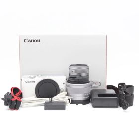 【美品】 キヤノン EOS M10 レンズキット(ホワイト) EF-M15-45mm F3.5-6.3 IS STM 付属 Canon EOSM10WH-1545ISSTMLK JS129-02436