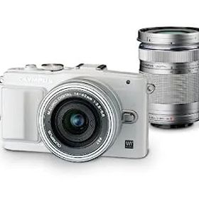 【中古】（非常に良い）OLYMPUS ミラーレス一眼 PEN Lite E-PL6 EZダブルズームキット ホワイト E-PL6 EZ DZKIT WHT