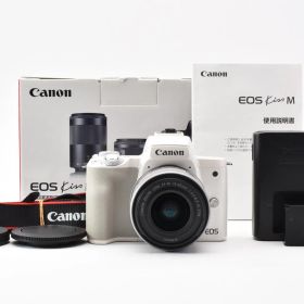 ★美品★ キヤノン Canon EOS Kiss M ホワイト + EF-M 15-45mm F3.5-6.3 元箱付き RYM6579 #500