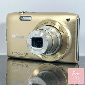 【美品】Nikon COOLPIX S3300 ゴールド 1600万画素 6倍ズーム 26mm広角 手ブレ補正 HD動画 スリムコンパクトデジタルカメラ