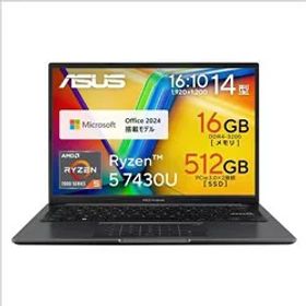 ASUS Vivobook M1405YA-R5YAWS インディーブラック 14インチ Ryzen 5 メモリ 16GB SSD 512GB Office H&B2024 Win11 Home
