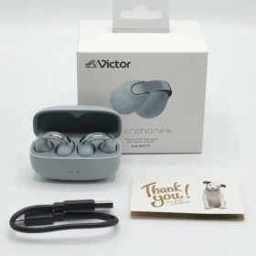 【中古 動作確認済】 JVCケンウッド Victor HA-NP1T-H ワイヤレスイヤホン Bluetooth Ver.5.3 アイスグレー 音楽 ミュージック 音楽鑑賞 運動 ランニング 通勤 通学 耳 イヤー イヤホン 音質 没入感 集中 音 使いやすい ジムリラックス 小さい