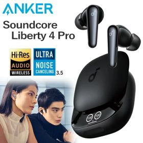 Anker Soundcore Liberty 4 Pro イヤホン ワイヤレスイヤホン ノイズキャンセリング ハイレゾ A.C.A.A 4.0 LDAC 外音取り込み IP55 防水 防塵 Bluetooth 5.3 アンカー サウンドコア リバティ4プロ ブラック イヤーチップ付属 XXS XS S M L XL