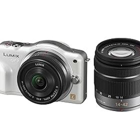 【中古】【39shop】パナソニック★ミラーレス一眼カメラ LUMIX GF3 ダブルズームキット シェルホワイト DMC-GF3W-W（良い）