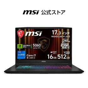 NVIDIA GeForce RTX 5060 Laptop GPU/Core i7 プロセッサー 14650HX/17.3インチ/240Hz/16GB/512GB（M.2 NVMe）/約2.7kg/ゲーミングノートPC/Katana-17-HX-B14WFK-1073JP
