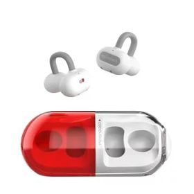 水月雨 Moondrop Pill オープンイヤー型ワイヤレスイヤホン イヤーカフ イヤホン オープンイヤー ワイヤレス Bluetooth 6.0 開放型 耳挟み式 IPX4防水 / 最大28時間再生 / AIノイズキャンセリング / 13mm円形