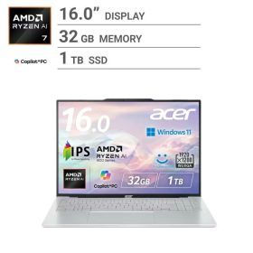 エイサー ノートPC / SWIFT AIR 16 / 16.0 インチ / Ryzen AI 7 350 / メモリー32GB / SSD 1TB / SFA16-61M-F73Z ACER laptop / SWIFT AIR 16 / 16.0 inch / Ryzen AI 7 350 / Memory 32GB / SSD 1TB / SFA16-61M-F73Z ノートPC / SWIF パソコン 薄型 軽量 高性能 テレワーク