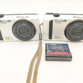 ★ジャンク / 通電可★ カシオ CASIO EIXILIM EX-ZR300, EX-ZR310 ホワイト バッテリー１個つき #767626_23_19M3