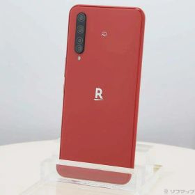 【中古】楽天モバイル Rakuten BIG 128GB クリムゾンレッド ZKZT2001RD 楽天 SIMフリー 【258-ud】