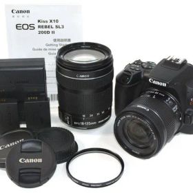 バッテリー2個、レンズ2本付 Canon キャノン EOS Kiss X10 デジタル一眼レフ カメラ 18-55mm F4-5.6 IS STM EF-S 18-135mm F3.5-5.6 IS STM