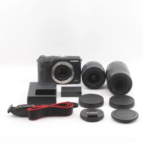 Canon EOS M3 EF-M15-45mm EF-M55-200mm ダブルズームキット ミラーレス一眼 ブラック EF-Mマウント 動作確認済 キヤノン #S00250