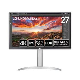 27インチ ワイド液晶ディスプレイ (3840x2160/IPS/アンチグレア/HDMIx2/DP/TypeC (PD90W) /スピーカー/高さ調整/ピボット/3年保証) 27UP850K-W