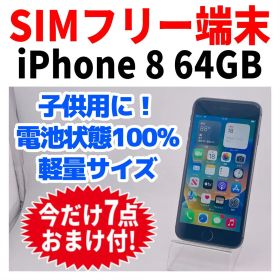 SIMフリー iPhone8 64GB 249 スペースグレイ バッテリー新品