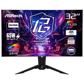 ASRock｜アスロック ゲーミング液晶ディスプレイ(31.5型/ WOLED/ 4K UHD 3840×2160/ 480Hz/ 0.03ms) Phantom Gaming PGO32UFS2C 返品種別A