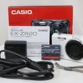【返品保証】 【元箱付き】カシオ Casio EXILIM EX-ZR20 8x ホワイト バッテリー付き コンパクトデジタルカメラ e15634