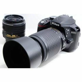 【中古】 ニコン Nikon D3300 標準&望遠ダブルレンズセット ブラック 美品 高画質 ストラップ付き 当店保証30日間 人気 ミラーレス 一眼レフ 交換レンズ カメラ