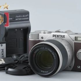 【中古】PENTAX ペンタックス Q10 シルバーブラウン + SMC 15-45mm f/2.8 ED IF 06 TELEPHOTO ZOOM シャッター回数僅少