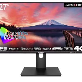 JAPANNEXT 27インチ IPSパネル搭載 4K(3840x2160)解像度 液晶モニター JN-IPS273UHDR-C65W HDMI