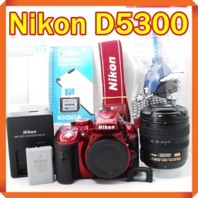 Nikon D5300 赤 一眼レフカメラ スマホ転送 シングルレンズ レッド
