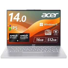 Acer｜エイサー ノートパソコン Swift Lite 14(14型/ Windows11/ Ryzen 5 240/ メモリ 16GB/ SSD 512GB)ライトシルバー SFL14-41M-A56Y 返品種別A