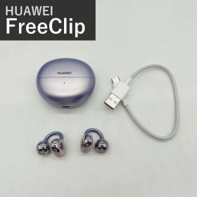 HUAWEI ファーウェイ FreeClip T0017 パープル ワイヤレスイヤホン オープンイヤー イヤーカフ型 Bluetooth5.3 IP54防塵防滴 最大36時間再生 軽量5.6g マルチポイント接続 USB-Cケーブル付属 国内正規品