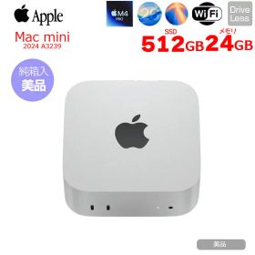 【9/17-28まで期間限定価格】【中古Mac】Apple Mac mini MCX44J/A A3239 M4 Pro 2024 手のひらサイズ [Apple M4 Pro 12コアCPU 16コアGPU メモリ24GB SSD512GB 無線 BT シルバー 純箱]：美品