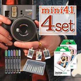 富士フイルム チェキ インスタントカメラ instax mini 41 ブラック（フィルム20枚＆デコペン＆ガーランド セット）