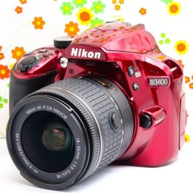 【スマホに転送】Nikon D3400 レッド☆ガイド機能付☆届いてすぐ使える