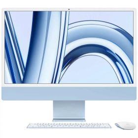アップル 24インチiMac Retina 4.5Kディスプレイモデル： 8コアCPUと10コアGPUを搭載したApple M3チップ 512GB SSD - ブルー APPLE MQRR3J/A
