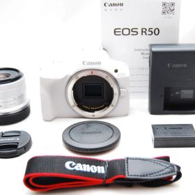 ★極上美品 Canon ミラーレス一眼カメラ EOS R50 標準ズームレンズキット(RF-S18-45) ホワイト★