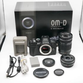 ほぼ新品 オリンパス OM-D E-M10 MarkIII EZダブルズームキット ブラック シャッター回数2609回、あると嬉しい元箱・取説・純正ストラップ付！