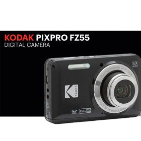 KODAK (コダック) PIXPRO FZ55-BK ブラック 16MP デジタルカメラ 光学5倍ズーム 広角 28mm 2.7インチ液晶画面