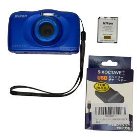 【30日返金保証】Nikon S33BL デジタルカメラ S33 防水 1317万画素 S33 ブルー デジカメ 動作確認済み 中古 即発送 コンパクトデジタルカメラ ニコン NIKON nikon s33bl 1527