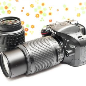 【スマホ転送】ニコン D5200 Wレンズ☆運動会や発表会に☆遠くも綺麗に撮影