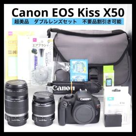 超美品 【Canon EOS Kiss X50 ダブルレンズセット】 返品保証◎