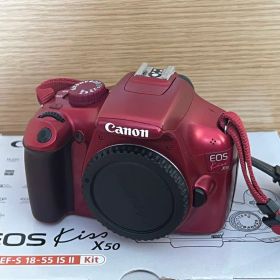 【動作確認済】Canon EOS Kiss X50＋75-300mm望遠 レッド