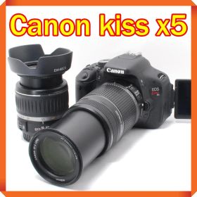 ✨ Canon EOS kiss x5 一眼レフ スマホ転送 ダブルレンズセット