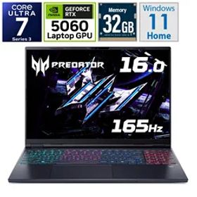 Acer(エイサー) ゲーミングノートパソコン Predator Helios Neo 16S AI(RTX 5060) アビサルブラック PHN16S-I51-N73Z56 [Copilot+ PC /16.0型 /Windows11 Home /intel Core Ultra 7 /メモリ：32GB /SSD：1TB] PHN16SI51N73Z56 【sof001】 [振込不可] [代引不可]