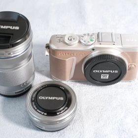 【美品】OLYMPUS PEN E-PL10 ダブルズームキット (ブラウン)