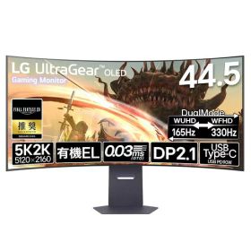 LG 有機EL ゲーミング モニター 45GX950A-B 44.5インチ/5K2K@165Hz/0.03ms/USB-C PD90W/DP2.1