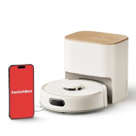 SwitchBot W3004100 ロボット掃除機 K11＋ Pro 12000Paの吸引力 4L紙パック搭載の自動集塵ステーション 世界最小級 アイボリー