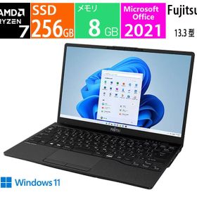 富士通 ノートパソコン 13.3 型(インチ) FUJITSU FMV-LIFEBOOK ノートPC ピクトブラック UH FMVU75F3B / AMD Ryzen 7 5700U 1.8GHz/8コア / メモリ:8GB / ストレージ:SSD：256GB / Windows 11/ 指紋認証 / 展示品