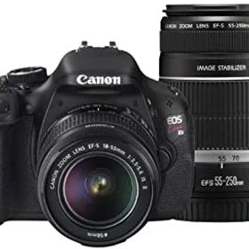 【中古】 Canon キャノン デジタル一眼レフカメラ EOS Kiss X5 ダブルズームキット EF-S18-55mm EF-S55-250mm付属 KISSX5-WKIT