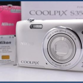 【美品・動作保証】 ニコン Nikon COOLPIX S3500 7x 元箱、バッテリー、メモリーカード、取扱説明書付属 同梱無料 #my1578