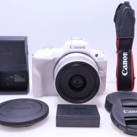 【2,000回以下 ほぼ新品】Canon EOS R50 標準ズームレンズキット(RF-S18-45) ホワイト EOSR50WH-1845ISSTMLK ミラーレス一眼カメラ