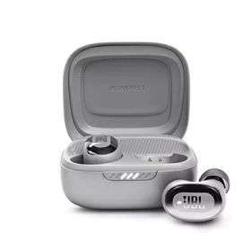 【中古】 JBL LIVE FREE 2 ワイヤレスイヤホン bluetooth マルチポイント/ハイブリッド ノイズキャンセリング/IPX5/ワイヤレス充電対応/シルバー/ JBLLIVEFREE2TWSSIL