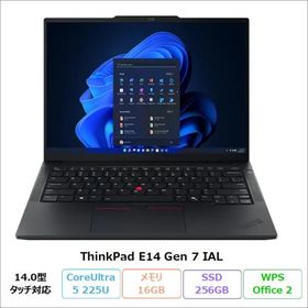 Lenovo ThinkPad E14 Gen 7 IAL ノートPC 21SXCTO1WW Windows11 Office付 CoreUltra5 225U 16GB SSD256GB 14.0インチ タッチ 再生品Aランク